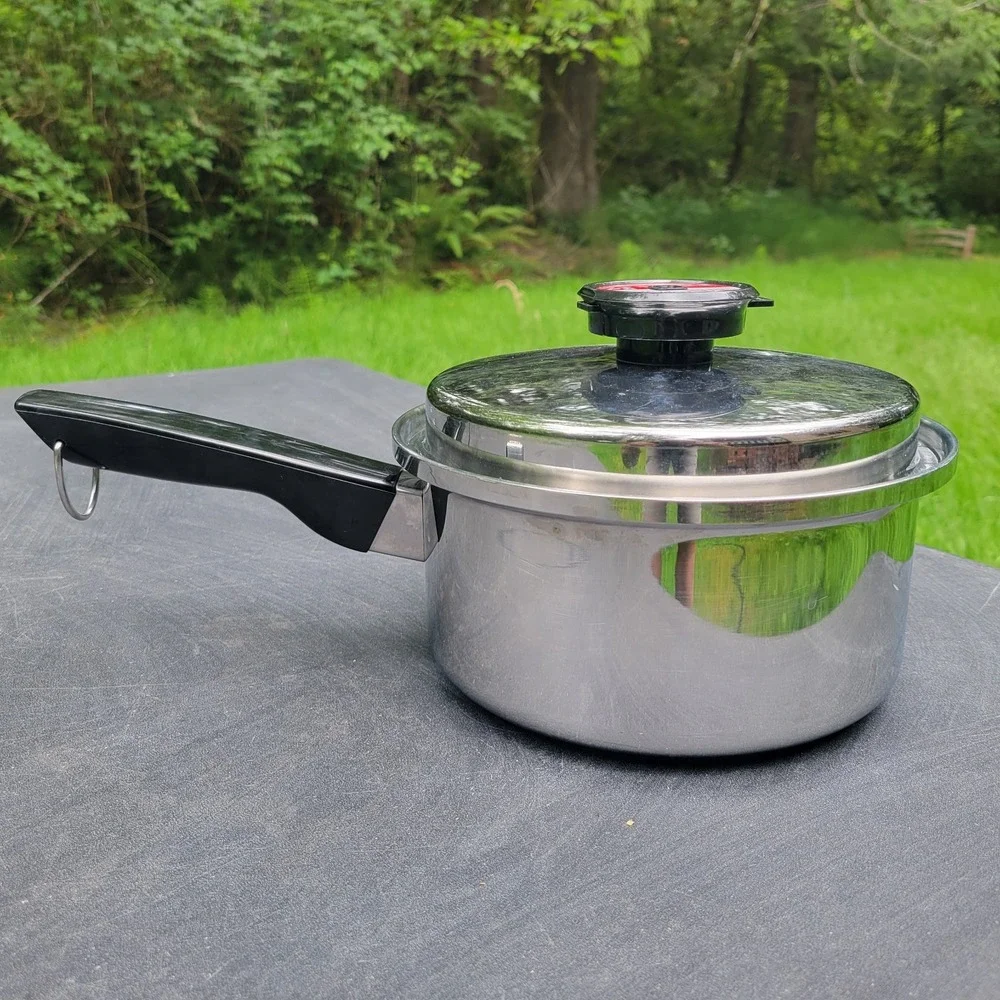 Society Sensi-Tone Cookware Ultrex 7 T304S-1 Qt Sauce Pan Pot With Lid USA Made